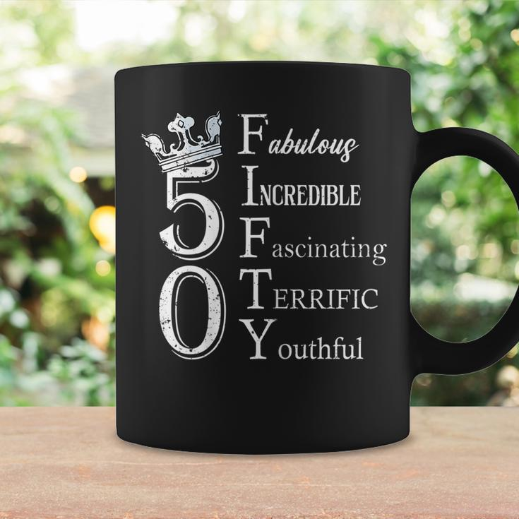Womens Fabulous Fifty 50Th Birthday 50 Years Old Bday Queen Coffee Mug Gifts ideas