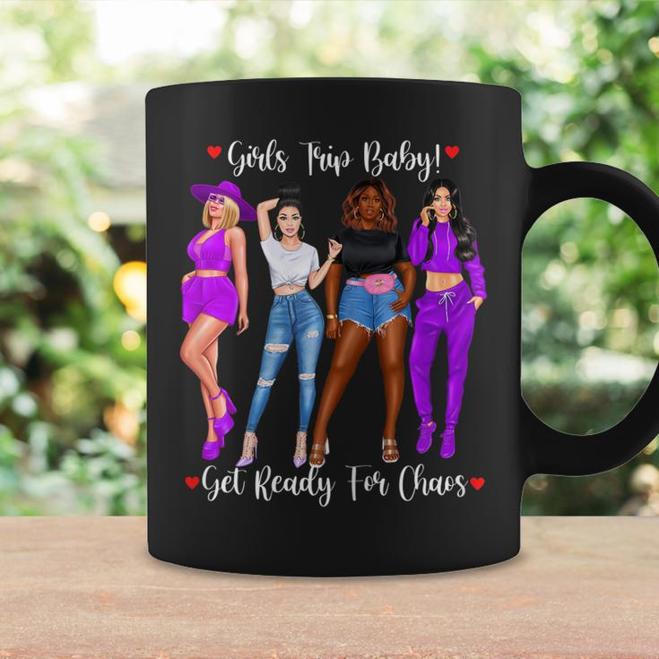 Womens Girls Trip Get Ready For Chaos Friends Together On Trip Coffee Mug Gifts ideas