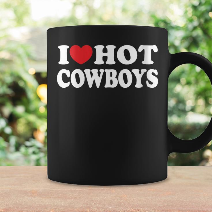 Womens I Love Hot Cowboys Country Western Rodeo I Heart Hot Cowboys Coffee Mug Gifts ideas