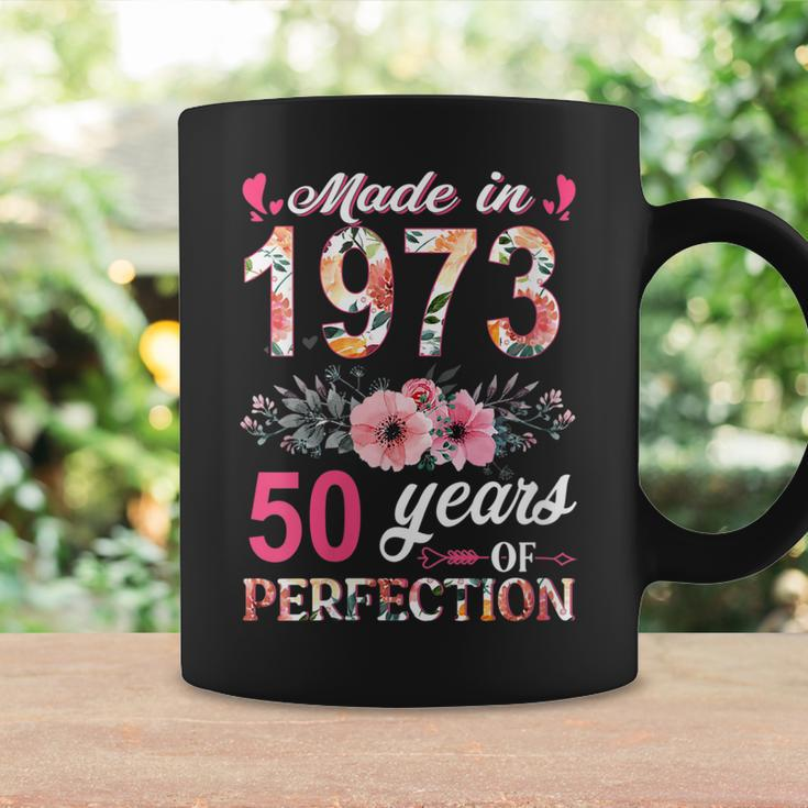 Womens Made In 1973 Floral 50 Year Old 50Th Birthday Gifts Women Coffee Mug Gifts ideas