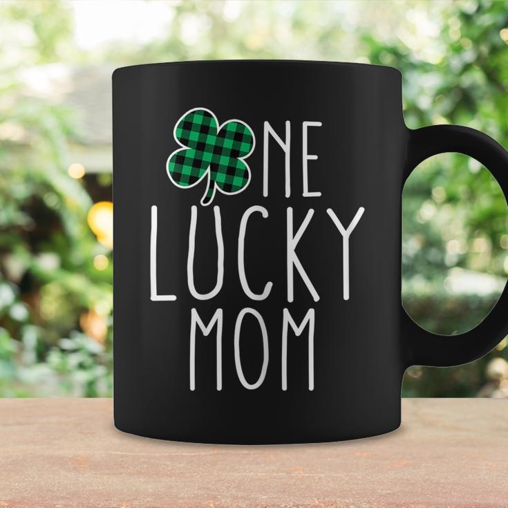 Womens One Lucky Mom St Paddys Day Funny Shamrock Mama Shirt Coffee Mug Gifts ideas