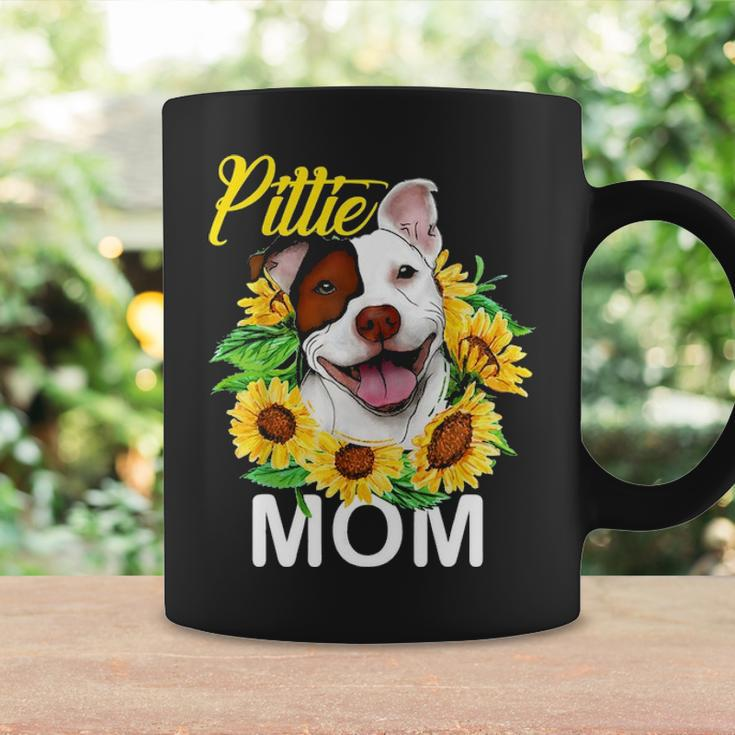 Womens Pitbull Pittie Mom Sunflower Mothers Day Gift Coffee Mug Gifts ideas