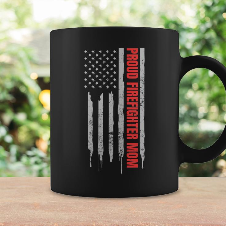 Womens Proud Firefighter Mom Design Patriotic Us Flag Gift Coffee Mug Gifts ideas