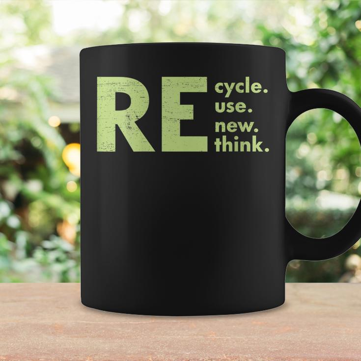 Womens Recycle Reuse Renew Rethink Crisis Environmental Activism Coffee Mug Gifts ideas