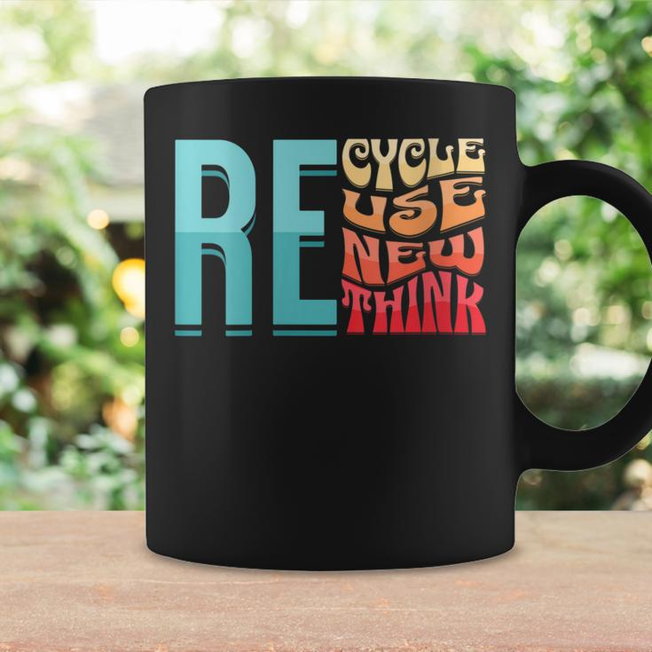 Womens Recycle Reuse Renew Rethink Vintage Environmental Activism Coffee Mug Gifts ideas