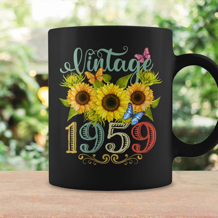 Womens Sunflower Floral Butterfly Vintage 1959 Funny 64Th Birthday Coffee Mug Gifts ideas