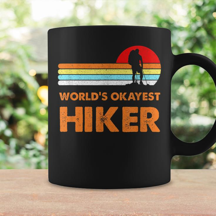 Worlds Okayest Hiker Vintage Retro Hiking Camping Gift Men Coffee Mug Gifts ideas