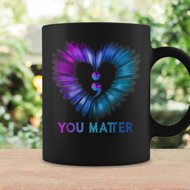 You Matter Dont Let Your Story End Semicolon Heart Coffee Mug Gifts ideas