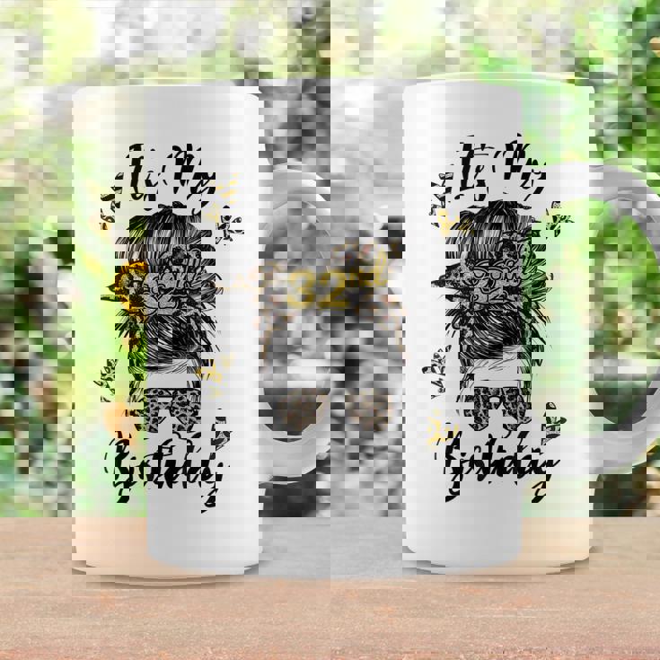 32Nd Birthday Decorations Girl Messy Bun 32 Years Old Bday Coffee Mug Gifts ideas