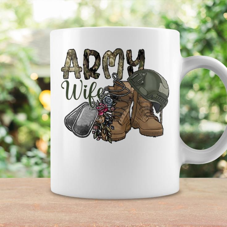 Army Wife Western Cowhide Army Boots Wife Gift Veterans Day Coffee Mug Gifts ideas