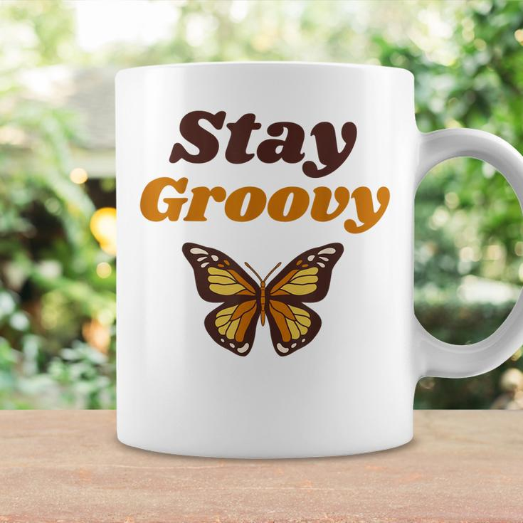 Butterfly Stay Groovy Retro Hippie Positive Mind Happy Life Coffee Mug Gifts ideas