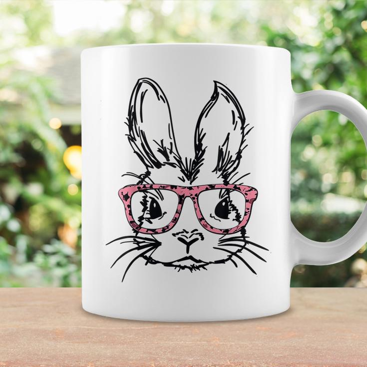 Cute Bunny With Glasses Leopard Print Easter Bunny Face Coffee Mug Gifts ideas
