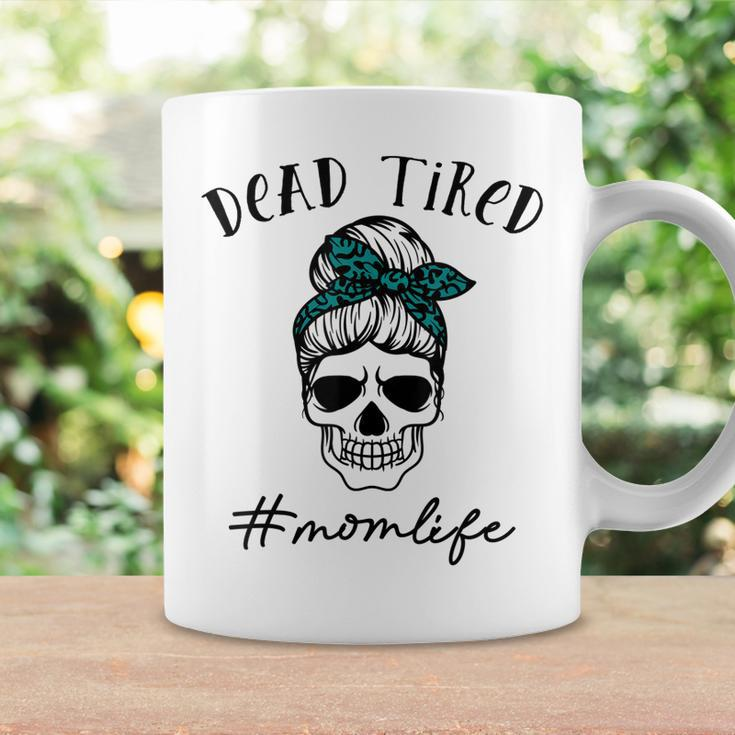 Dead Tired Mom Life Leopard Skull Sunglasses Mothers Day Coffee Mug Gifts ideas