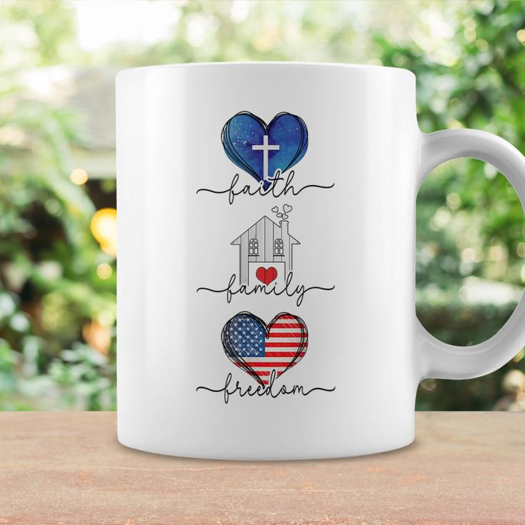 Faith Family Freedom Hearts - 4Th Of July Patriotic Flag Coffee Mug Gifts ideas
