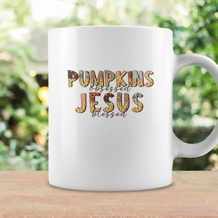 Fall Pumpkin Obsessed And Jesus Blessed Christian Autumn Gifts Coffee Mug Gifts ideas