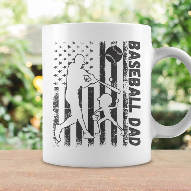 Funny Proud Baseball Dad American Flag Sports Fathers Day Coffee Mug Gifts ideas
