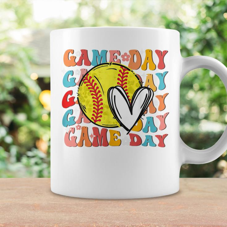 Groovy Softball Game Day Team Sports Softball Mom Game Day Coffee Mug Gifts ideas