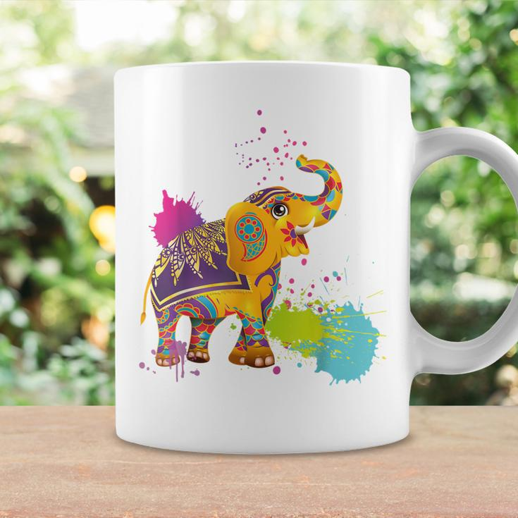 Happy Holi Colors India Hindu Spring Elephant Holi Coffee Mug Gifts ideas