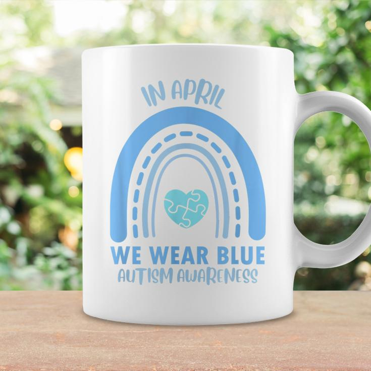 In April We Wear Blue Autism Awareness Month Coffee Mug Gifts ideas