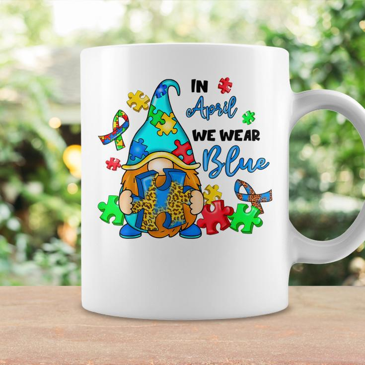 In April We Wear Blue Gnome Autism Awareness Month Coffee Mug Gifts ideas
