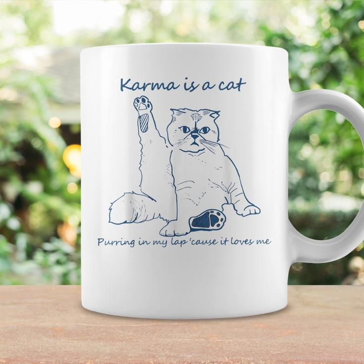 Karma Is A Cat Purring In My Lap Cause It Loves Me Cat Love Coffee Mug Gifts ideas