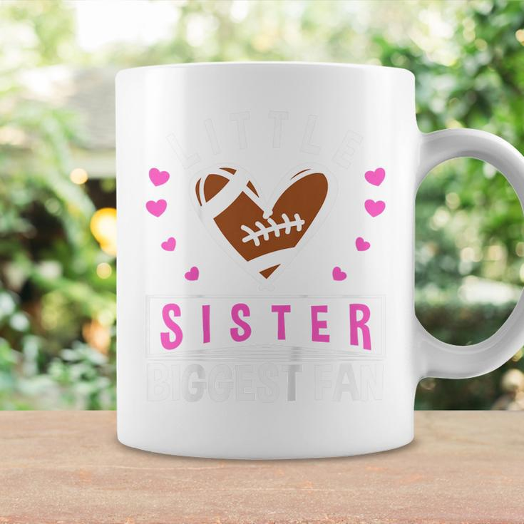 Kids Little Sister Biggest Fan Football Sister Coffee Mug Gifts ideas