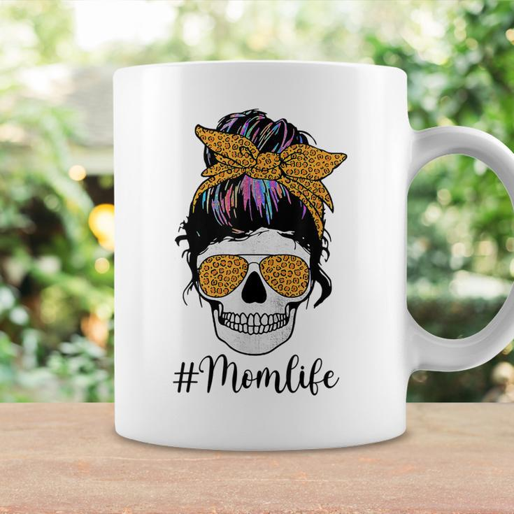 Mom Life Mothers Day Mama Momlife Messy Bun Skull Cool Mom Coffee Mug Gifts ideas