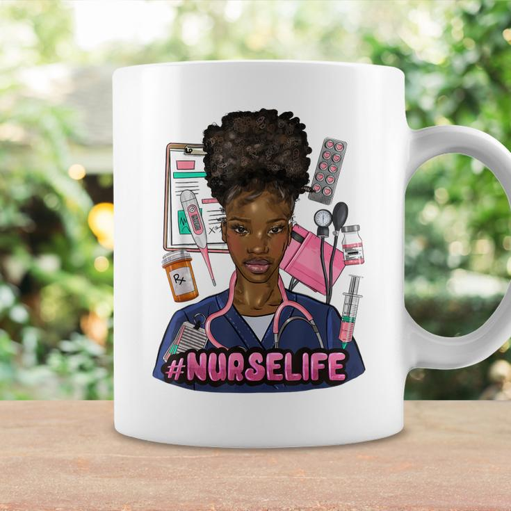 Nurse Life Messy Bun Afro Medical Assistant African American Coffee Mug Gifts ideas