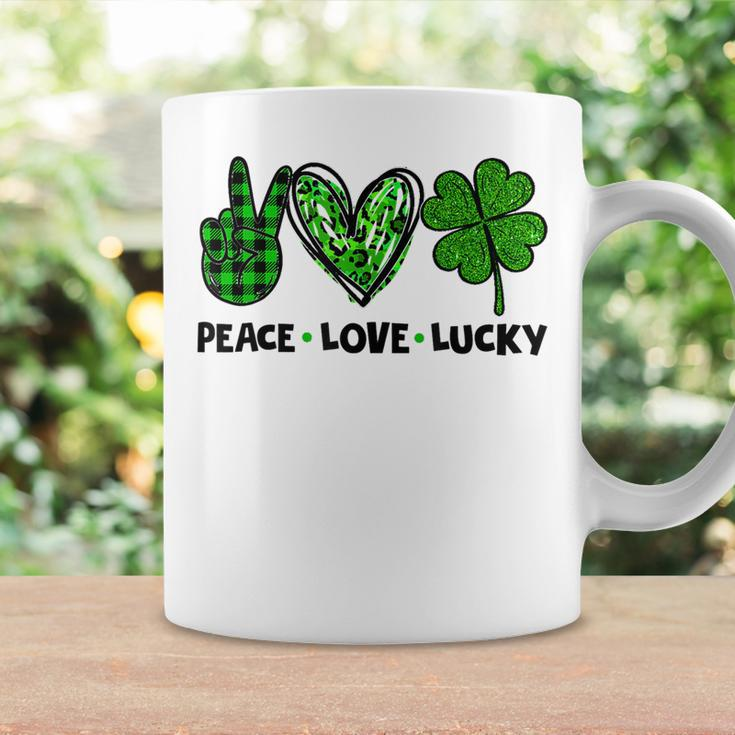 Peace Love Luck Lucky Clover Shamrock St Patricks Day Coffee Mug Gifts ideas