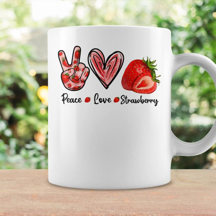 Peace Love Strawberry Cute Strawberry Festival Fruit Lover Coffee Mug Gifts ideas