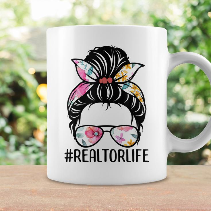 Realtor Life Messy Bun Real Estate Agent Girl Mom Wife Coffee Mug Gifts ideas
