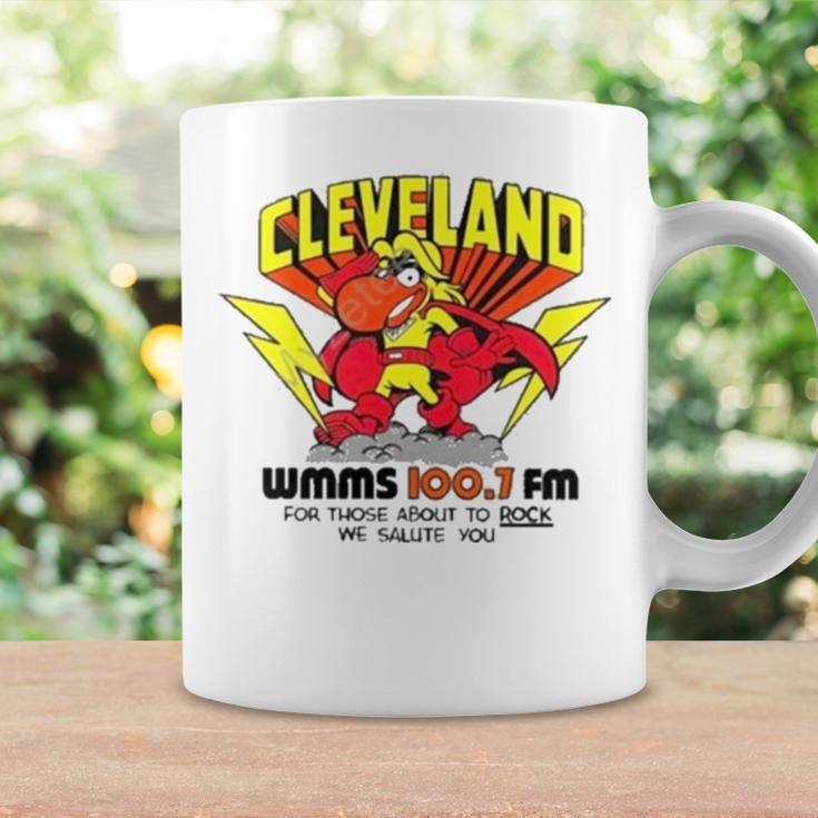 Robbie Fox Wearing Cleveland Wmms Loo7 Fm For Those About To Rock We Salute You Coffee Mug Gifts ideas