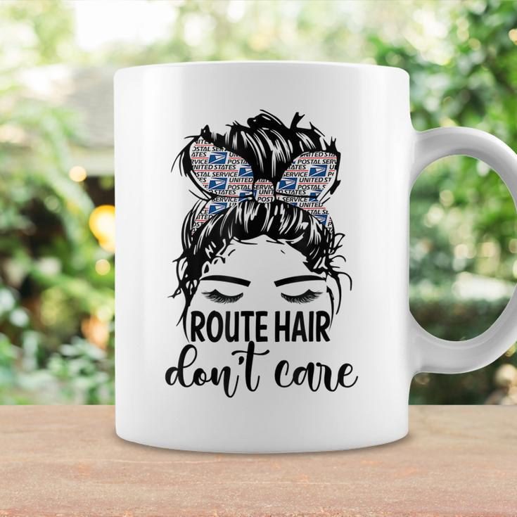 Route Hair Dont Care Messy Bun Mom Funny Mothers Day Womens Coffee Mug Gifts ideas