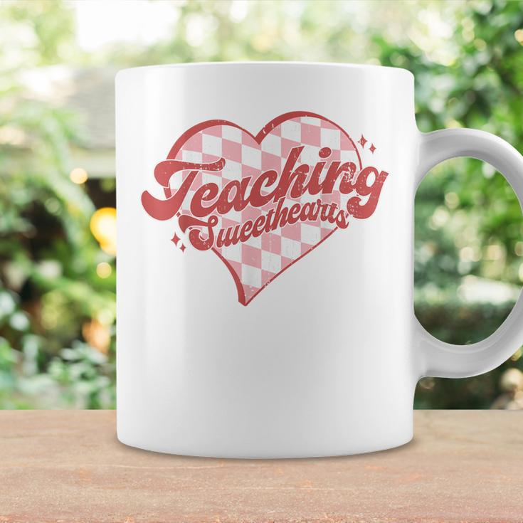 Teaching Sweethearts Checkered Heart Valentines Day Teacher Coffee Mug Gifts ideas