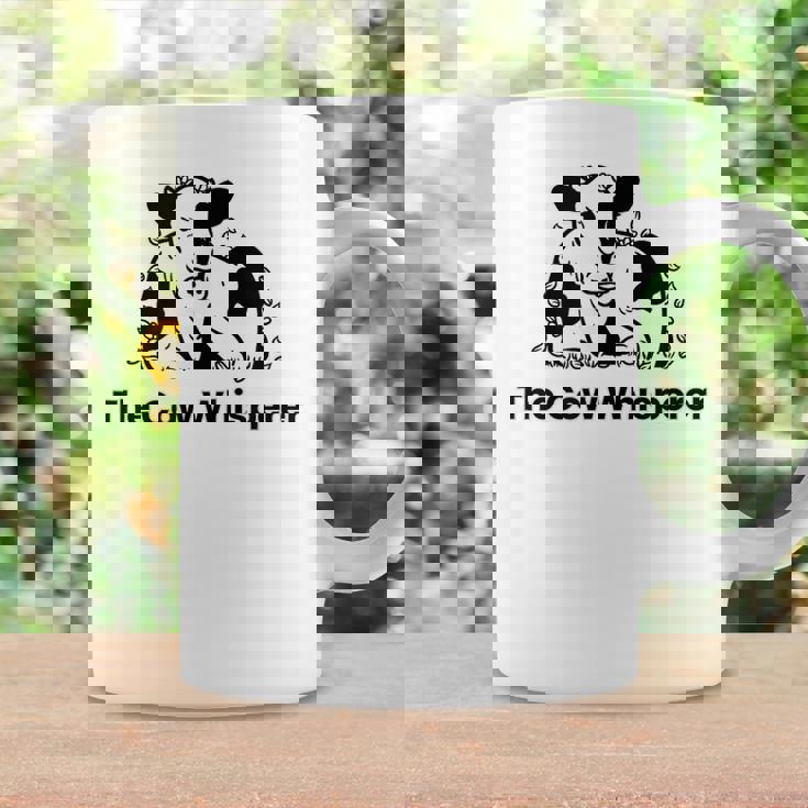 The Cow Whisperer- Cute Black And White Resting Cow Coffee Mug Gifts ideas