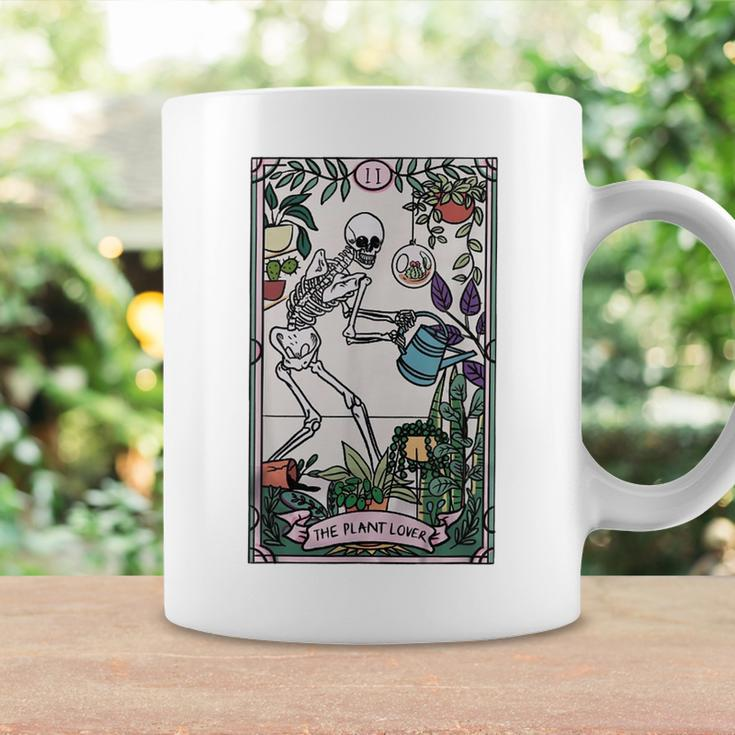 The Plant Lover Tarot Card Skeleton Skull Flowers Plants Coffee Mug Gifts ideas