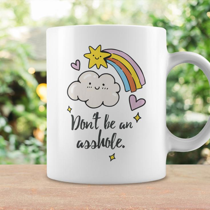 Womens Dont Be An Asshole Vintage Funny Rainbow & Star Psa Coffee Mug Gifts ideas
