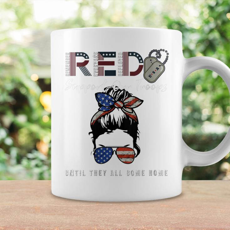 Womens On Friday We Wear Red Friday Military Support Troops Us Flag Coffee Mug Gifts ideas