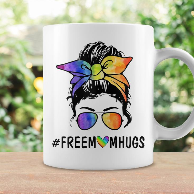 Womens Ph Free Mom Hugs Messy Bun Lgbt Pride Rainbow Coffee Mug Gifts ideas