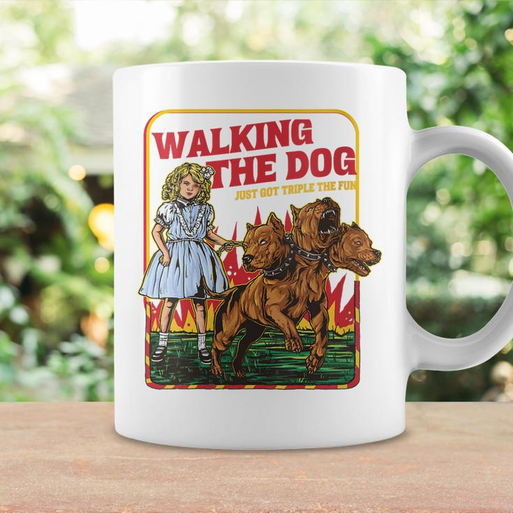 Womens Three Headed Dog Walking The Dog Just Got Triple The Fun Coffee Mug Gifts ideas