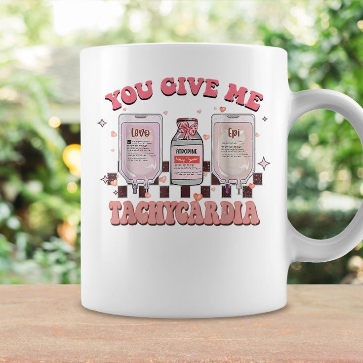 You Give Me Tachycardia Funny Icu Rn Nurse Valentines Day V8 Coffee Mug Gifts ideas