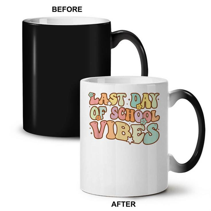 Groovy Last Day Of School Vibes Teacher Student Graduation  Coffee Color Changing Mug