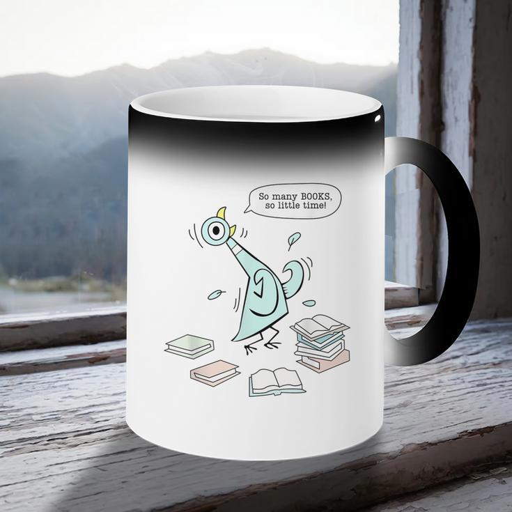 Teacher Library Read Mo Books Pigeon Reading Library Coffee Color Changing Mug