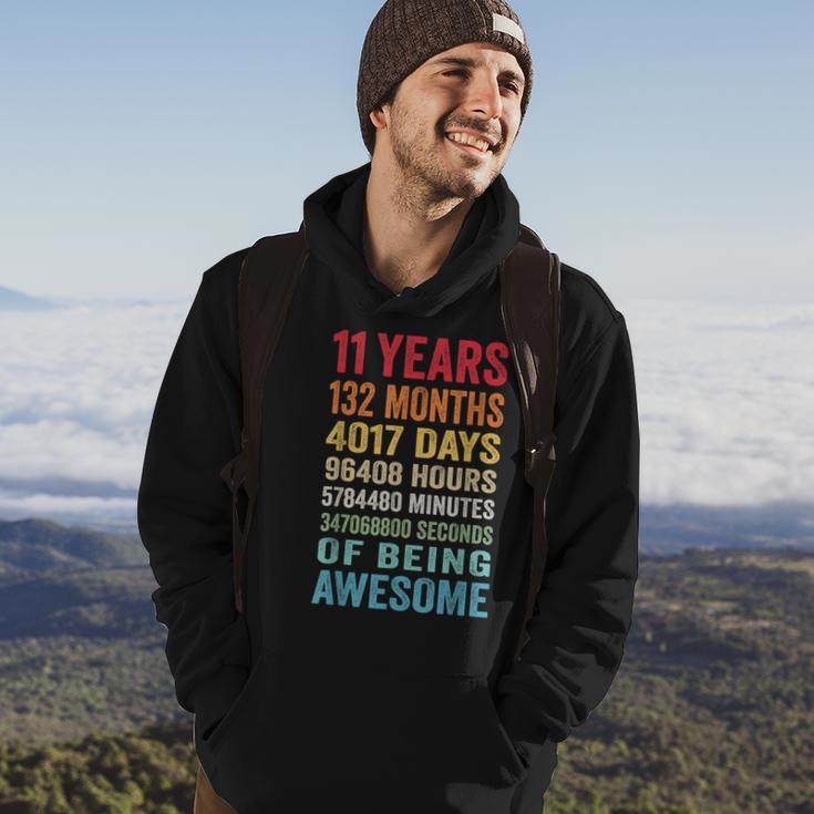 11 Years 132 Months Of Being Awesome 11Th Birthday Gifts Hoodie Lifestyle
