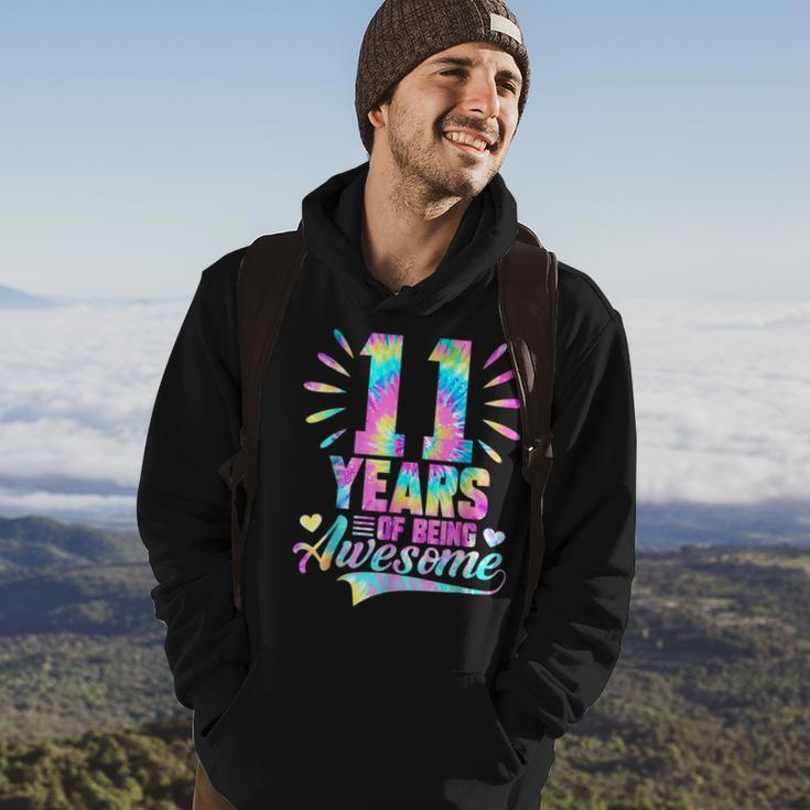 11Th Birthday Gifts Idea Tie Dye 11 Year Of Being Awesome Hoodie Lifestyle