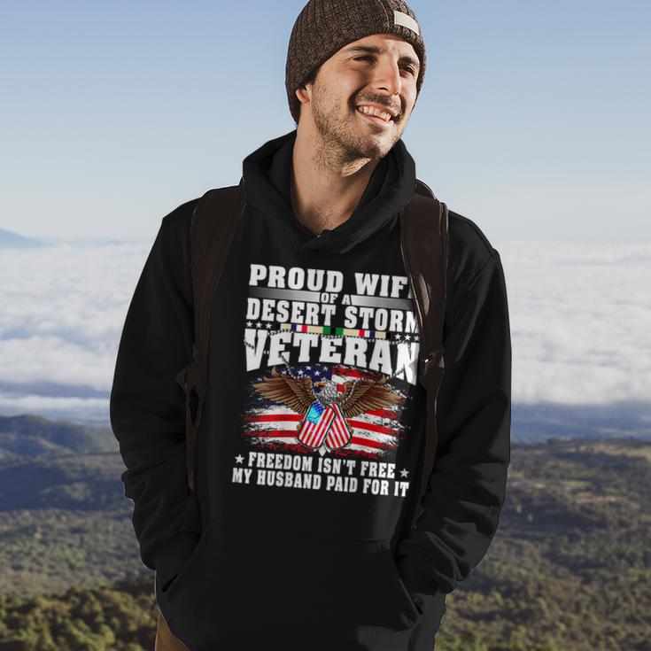 Proud Wife Of Desert Storm Veteran - Military Vets Spouse  Men Hoodie Graphic Print Hooded Sweatshirt