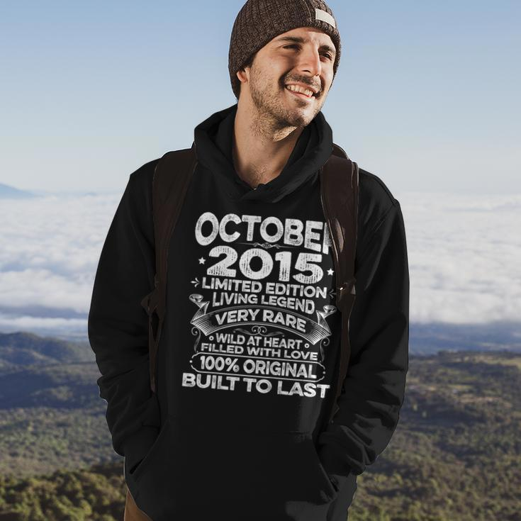 4Th Birthday Gift Vintage Born In October 2015 4 Years Old Hoodie Lifestyle
