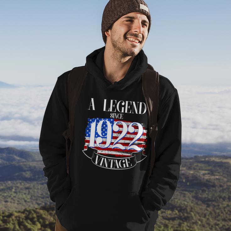 A Legend Since 1922 100Th Birthday Vintage Usa Flag Hoodie Lifestyle