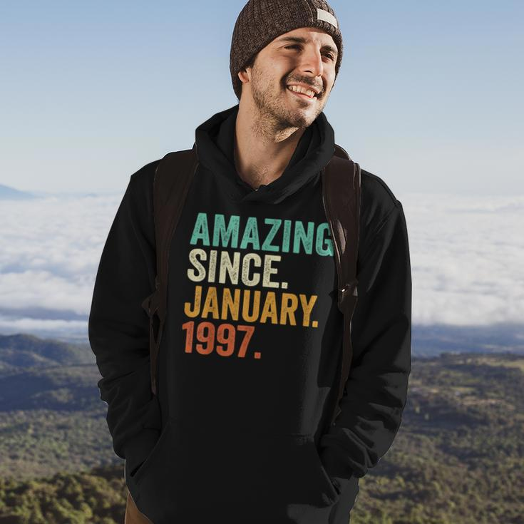 Amazing Since January 1997 26 Years Old 26Th Birthday Gifts Men Hoodie Graphic Print Hooded Sweatshirt Lifestyle