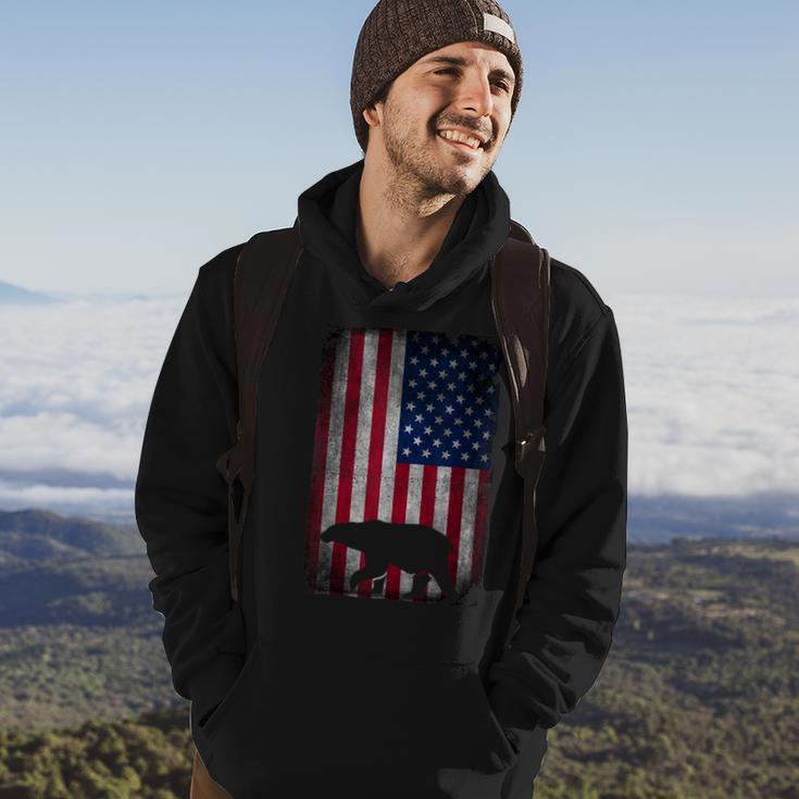 American Bear Hunter Patriotic For Dad Fathers Day Gift For Mens Hoodie Lifestyle